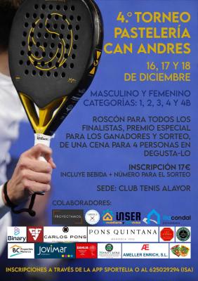 poster del torneo 4 TORNEO PASTELERÍA CAN ANDRÉS