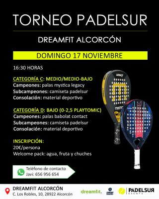 poster del torneo TORNEO PADELSUR CATEGORIAS C: MEDIO/MEDIO-BAJO Y D: BAJO