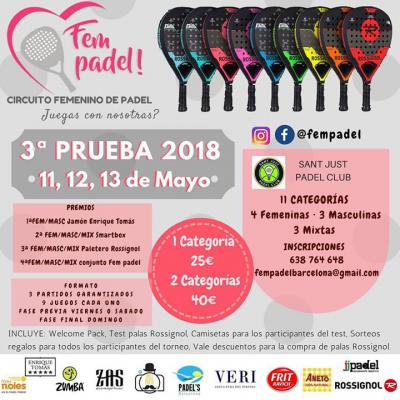 poster del torneo 3ª PRUEBA FEM PADEL