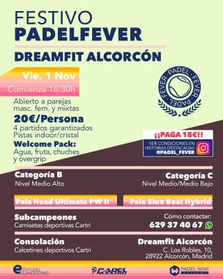 poster del torneo FESTIVO PADEL FEVER - ABIERTO A PAREJAS MASC, FEM Y MIXTAS