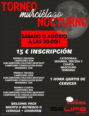 poster del torneo TORNEO NOCTURNO MURCIÉLAGO