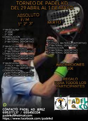 poster del torneo TORNEO PADEL KD DEL 29 ABRIL AL 1 DE MAYO