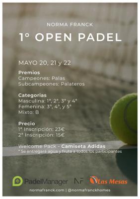 poster del torneo NORMA FRANCK I OPEN PADEL