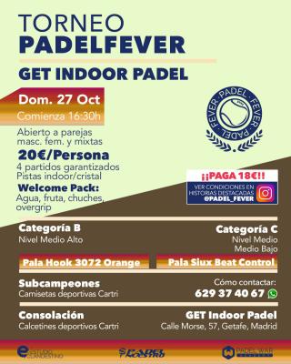 poster del torneo TORNEO PADEL FEVER - ABIERTO A PAREJAS MASC, FEM Y MIXTAS