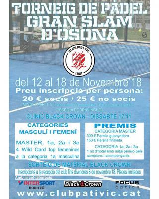 poster torneo TORNEIG GRAN SLAM D’OSONA