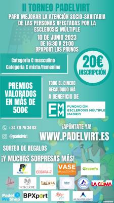 poster del torneo II TORNEO DE PADELVIRT POR LA ESCLEROSIS MÚLTIPLE