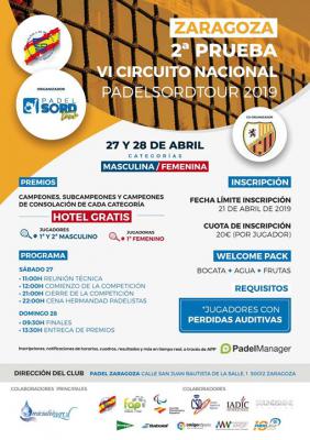 poster del torneo 2ª PRUEBA PADEL SORD TOUR 2019