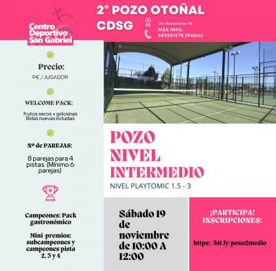 poster del torneo 2º POZO OTOÑAL MEDIO C. D. SAN GABRIEL