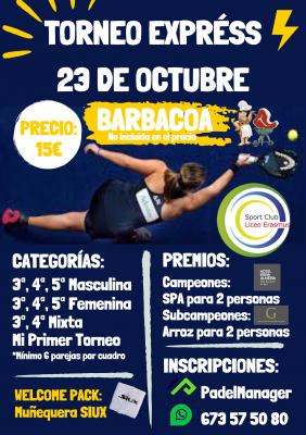 poster del torneo II TORNEO EXPRÉSS SPORT CLUB LICEO ERASMUS