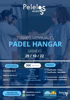 poster del torneo TORNEO MENSUAL PADEL HANGAR ( ULTIMAS PLAZAS)