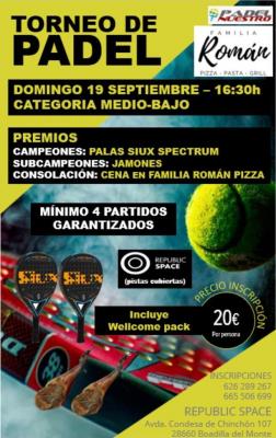 poster del torneo MATEPADEL