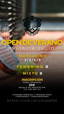 poster del torneo OPEN DE VERANO LOS GRANADOS