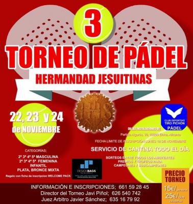 poster torneo 3 TORNEO DE PADEL HERMANDAD JESUITINAS