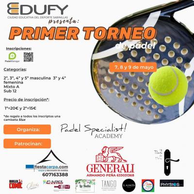 poster del torneo 1º TORNEO DE PADEL EDUFY