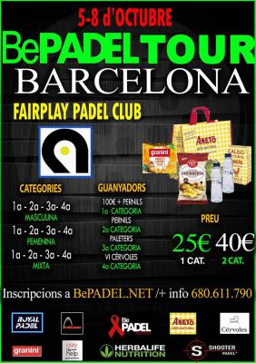 poster del torneo BePADEL TOUR BARCELONA