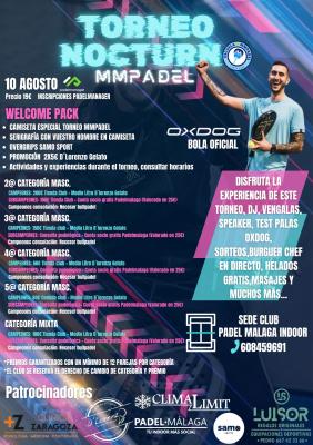 poster torneo I TORNEO NOCTURNO MMPADEL 10 AGOSTO