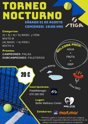 poster del torneo TORNEO NOCTURNO STIGA