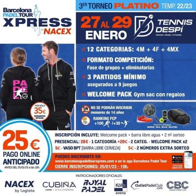 poster del torneo BARCELONA PADEL TOUR XPRESS NACEX