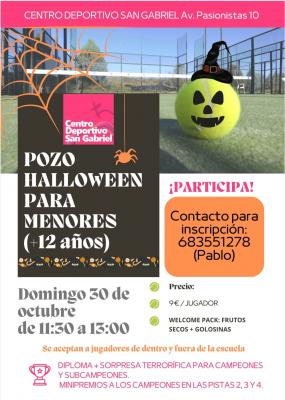 poster del torneo POZO HALLOWEEN MENORES +12 AÑOS