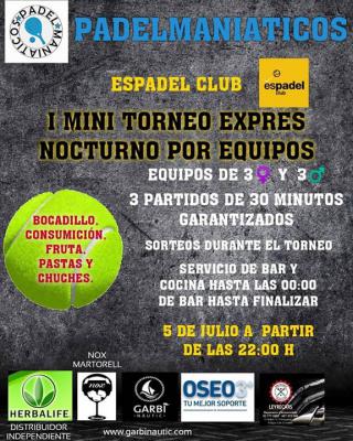 poster del torneo I MINI TORNEO EXPRES NOCTURNO POR EQUIPOS