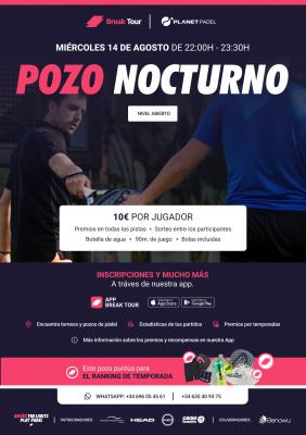 poster del torneo POZO NOCTURNO PLANET PADEL INDOOR