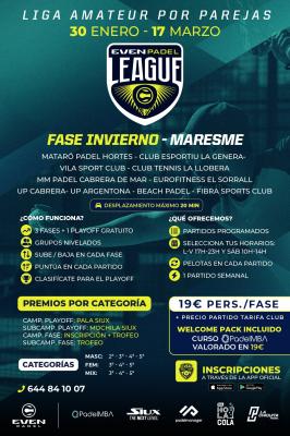 poster del torneo EVEN PADEL LEAGUE MARESME