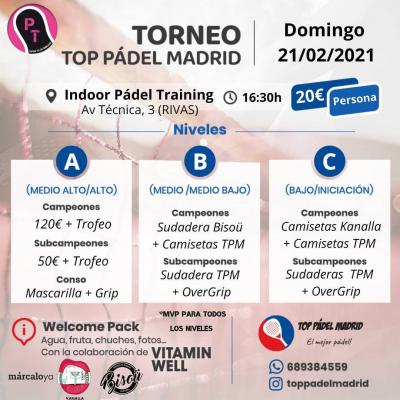 poster del torneo TORNEO TOP PADEL MADRID