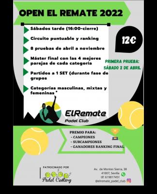 poster del torneo OPEN EL REMATE - 1ª PRUEBA