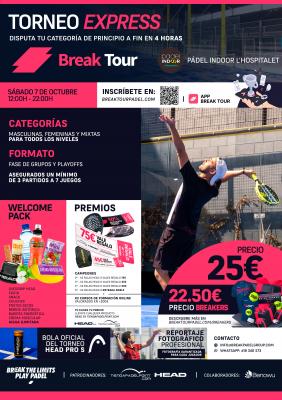 poster del torneo TORNEO 02 CIRCUITO PADEL INDOOR L'HOSPITALET BY BREAK TOUR