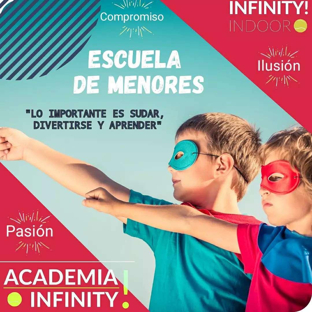 cartel clases de padel ESCUELA DE MENORES - ACADEMIA INFINITY