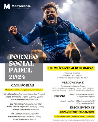 poster torneo TORNEO SOCIAL PÁDEL 2024