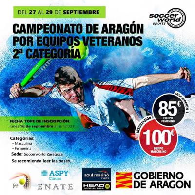 poster del torneo CAMPEONATO DE ARAGÓN POR EQUIPOS VETERANOS 2ª CATEGORIA