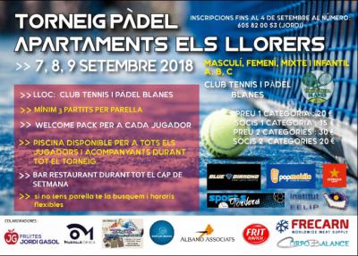 poster del torneo TORNEIG APARTAMENTS ELS LLORERS