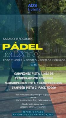 poster del torneo 🎾 POZO Y PICOTEO 🍻 - MASC, FEM O MIXTO - NIVEL MEDIO Y MB - ÚLTIMAS PLAZAS