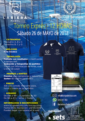 poster del torneo TORNEIG EXPRESS LA RIERA PADEL