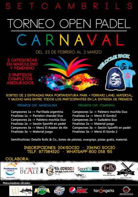 poster del torneo TORNEO OPEN CARNAVAL