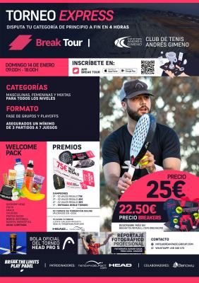 poster del torneo TORNEO CHALLENGER CLUB TENIS ANDRÉS GIMENO BY BREAK TOUR