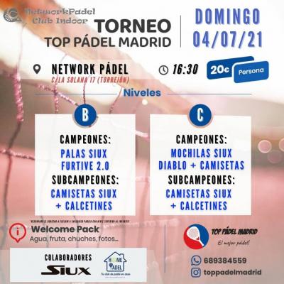 poster del torneo TORNEO TOP PADEL MADRID