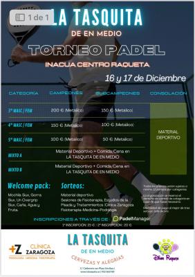 poster del torneo TORNEO LA TASQUITA DE EN MEDIO. INACUA CENTRO RAQUETA