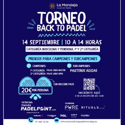 poster torneo TORNEO BACK TO PADEL