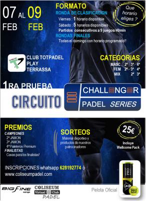 poster del torneo 1ª PRUEBA - CIRCUITO CHALLENGER PADEL SERIES