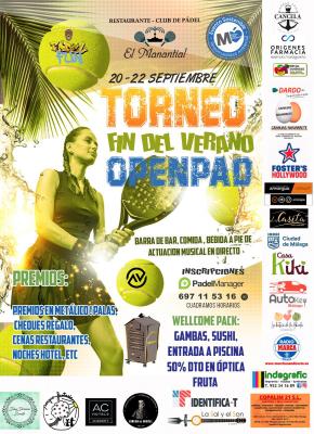 poster del torneo TORNEO OPENPAD EL MANANTIAL