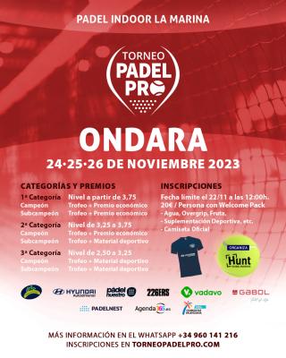 poster del torneo TORNEO ONDARA PADEL PRO