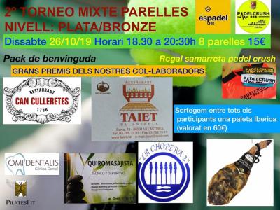 poster del torneo 2º TORNEIG PER PARELLES MIXTE 