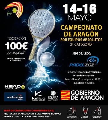 poster del torneo CAMPEONATO DE ARAGON POR EQUIPOS ABSOLUTOS 2ª CAT