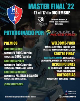 poster del torneo MASTER FINAL 22 HQ PADEL TOUR