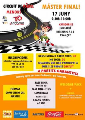 poster del torneo MASTER FINAL CIRCUIT DE MENORS TARRACO KARTING