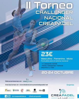 poster torneo II TORNEO CHALLENGER NACIONAL DE CREAPADEL LA LUZ