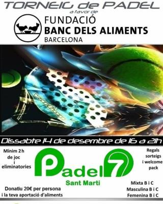 poster del torneo TORNEIG A FAVOR DE BANC DE ALIMENTS DE BARCELONA