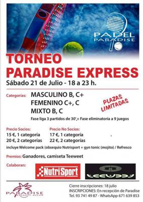 poster torneo TORNEO PARADISE EXPRESS